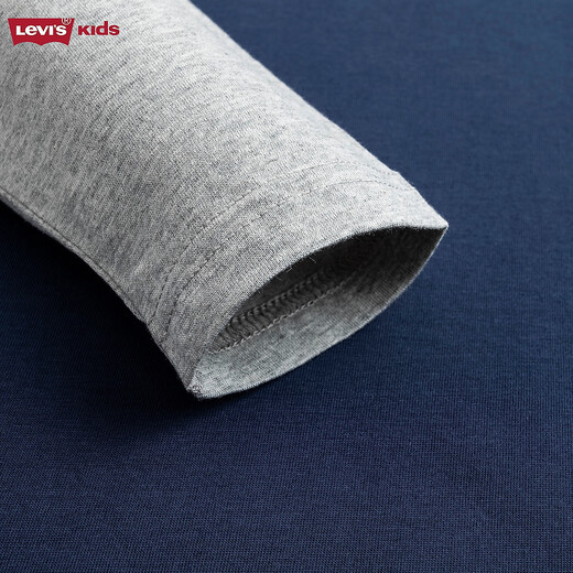 Levi s Levi's children's clothing for boys and girls pure cotton long-sleeved T-shirt spring and autumn holiday two-piece children's tops dark indigo 130/64 recommended height 116-122cm