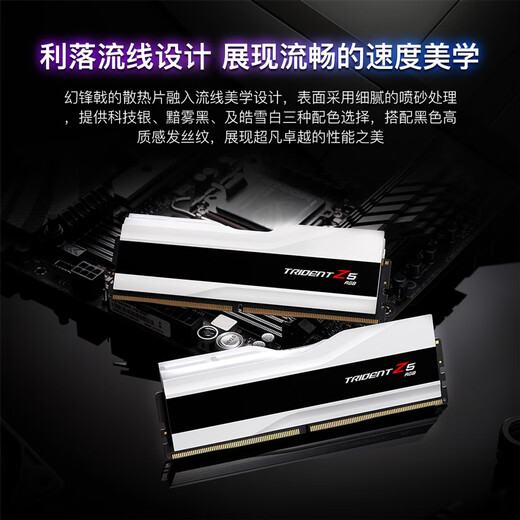 G.SKILL芝奇（G.SKILL）32GB(16Gx2) DDR5 6400 台式机内存条-幻锋戟RGB灯条(皓雪白)/Intel XMP/C32
