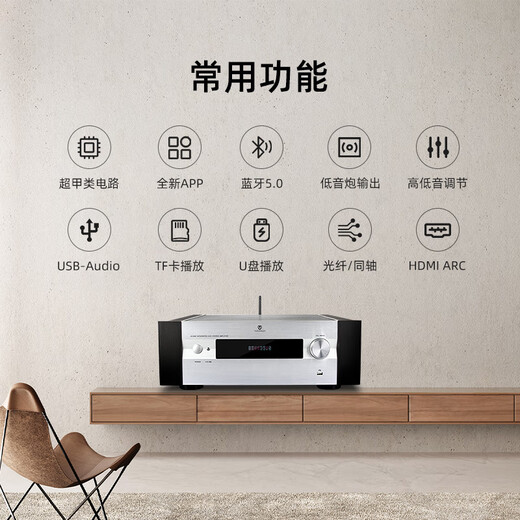 天逸(Winner)AD-86D多功能超甲类家用功放机大功率发烧级HiFi功放音响套装2.0高保真数字功放 天逸AD-86D +Bronze 铜100