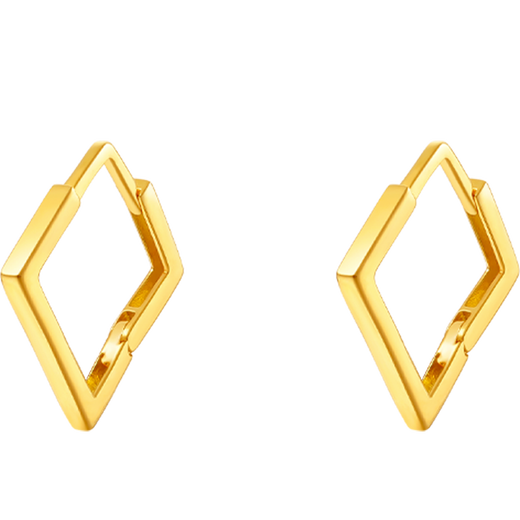 Saturday Fortune 18K gold earrings geometric rhombus colored gold earrings birthday gift for women C0913781 pair