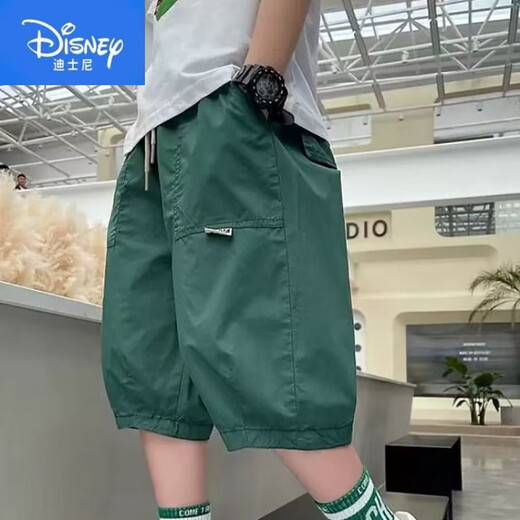 Disney (Disney) boys' cropped pants summer thin pure cotton children's work shorts loose handsome boys summer sports pants trendy camouflage seven. split pants 140 8-9 years old 125-13549-61Jin [Jin equals 0.5 kg]