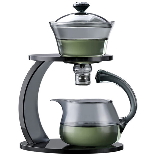 Shangyanfang glass tea set complete set for home office high-end lazy automatic tea making artifact three-piece tea set complete set