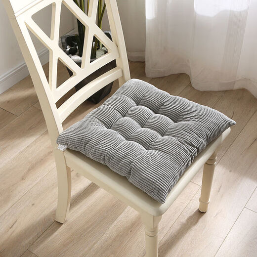 Yingzhuer thickened cushion office four seasons student classroom female stool floor mat butt cushion strap sedentary chair cushion corduroy square Barbie pink 40*40cm