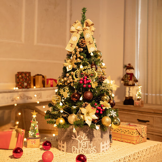 Xinxin Jingyi Christmas tree 90cm Christmas decorations tabletop lights ornaments tree ornaments hotel counter window scene layout