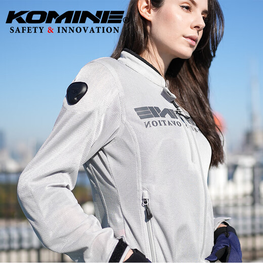 
KOMINE SAFETY/INNOVATION Summer full mesh knight jacket light weight anti-fall minimalist style motorcycle riding suit men and women JK-171 Silver 2XL