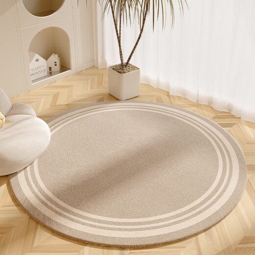 Qingbilin chair floor mat wabi-sabi style Japanese living room round floor mat computer chair foot pad resistant coffee table mat swivel chair carpet-120*120cm-wrapped style