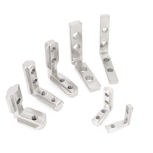 Jinchao built-in angle slot connector 2020/3030/4040/4545 aluminum profile accessories L-shaped right angle fixed European and national standard European standard 2020 (2 holes)-M5 5 sets