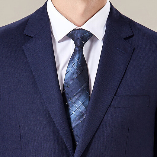 Antonio 50% worsted wool suit, light luxury business suit, men's two-piece groom's wedding formal suit, navy 50B (180/100B)