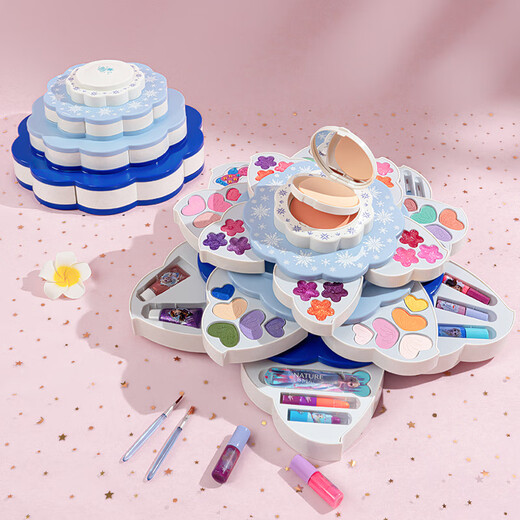 Disney Children's Cosmetics Set Gift Box Make -up Girl Geburtstag Geschenk Prinzessin Aisha spielt House Lidschatten -Nagellack