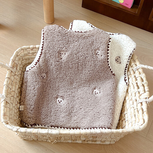 Shunhe Kangya Weste Kinder Baumwolle Innere Kinderkind Tai Babyweste außerhalb warmer Herbst und Winter Baumwolle Baby Weste modisches Mädchen Beige 3895 120 cm