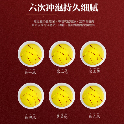 Pékin Tongrentang Saffron Iranian Saffron Chinois médicinal Saffron trempé dans l'eau [Filament supplémentaire] Boîte-cadeau du safran [3G]