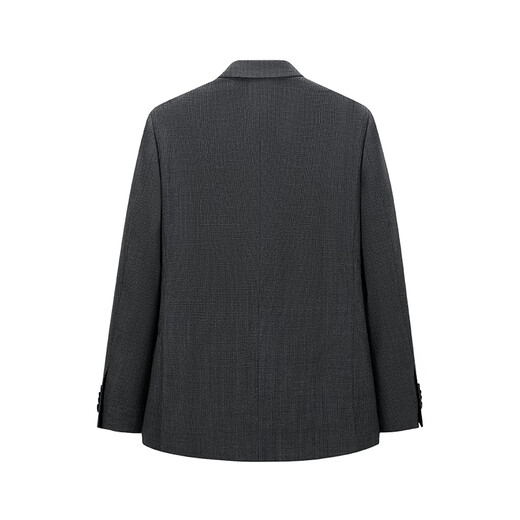 GIOVANNI VALENTINO wool crisp casual suit men's double slit business warm breathable blazer black gray 2X