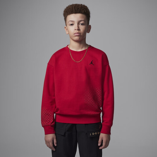 耐克（NIKE）Jordan官方耐克乔丹新年蜕变系列男童大童针织图案上衣IF3740 687健身红 160 (XL)