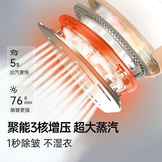 OJA手持挂烫机家用电熨斗增压蒸汽熨烫机便携式小型烫衣服神器 懒人全屋挂烫机[2+1档]-淡雅金