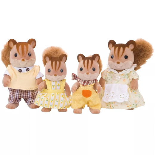 
Senbeier family Walnut squirrel family Playing house girl toy flocking doll Girl birthday gift for girlfriend