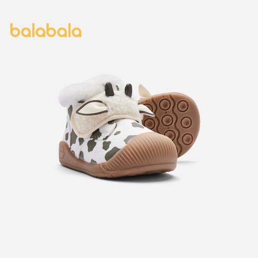 Balabala baby toddler shoes for boys and girls plus velvet thick boots 2024 autumn and winter high top shoes 208424144106