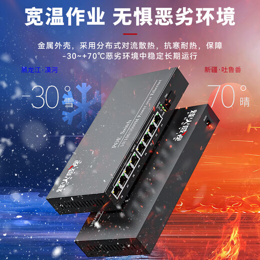 烽火威视 POE光纤收发器 光电转换器 网络光端机 POE光纤交换机 标准48V供电 一台价 千兆1光2电POE丨20KM丨SC 单模双纤（单台）