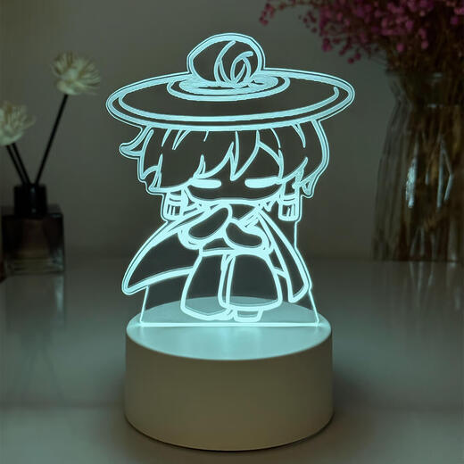 Jiuxu Meng Sky Light se encuentra con la noche circundante White White Wizard Wizard Gamboo Hat Card Standing Card Series de muñecas Figura 9923 [Cat] [Siete colores] Modelo de batería