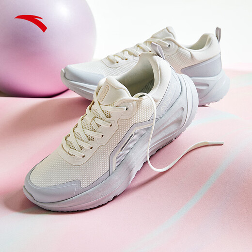 ANTA Ledao丨Fan Zhendong's same style casual shoes, women's training shoes, lightweight running sports shoes for women 122517719 Ivory White/Sand Gray-1 37.5