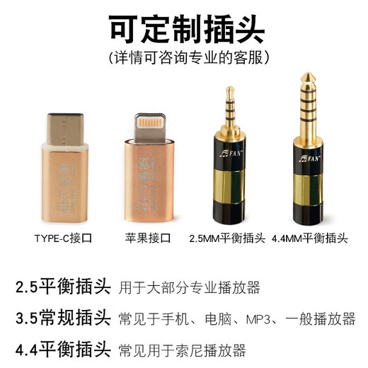 小凡 单晶铜镀银线mmcx se535 se846 xm4 4.4平衡ie80s 耳机升级线材 银色 3.5mm插头/1.1米
