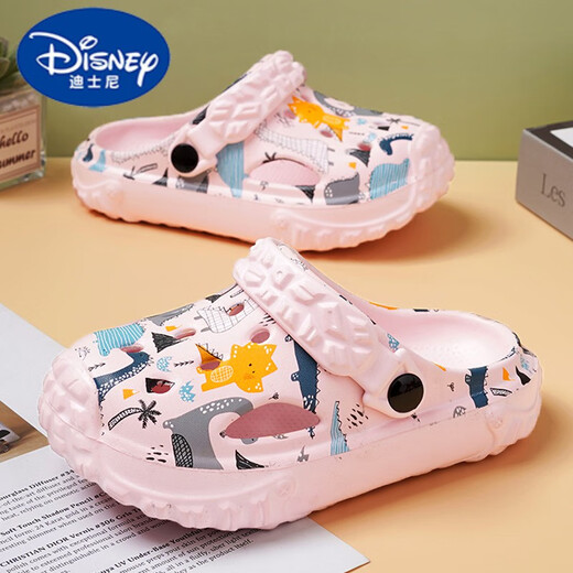 迪士尼（DISNEY）童鞋拖鞋女童夏款2025新款包头卡通女孩洞洞鞋软底儿童凉拖鞋 粉色 24 【24-25同码】