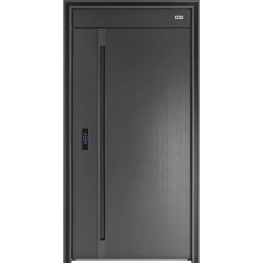 英佑门业甲级防盗门家用入户门安全门进户门暗装铰链加高门楣智能门锁 Y6003内嵌式大屏指纹锁 2050*960单门