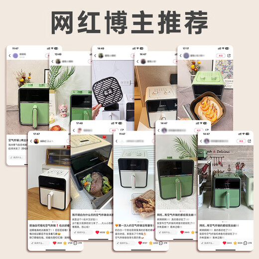 Morphyrichards Air Fryer Household Multifunctional Oven Low Oil Light Fat Electric Fryer Fully Automatic Transparent Visual French Fries Machine Fryer MR8103 Fuji White 3.5L