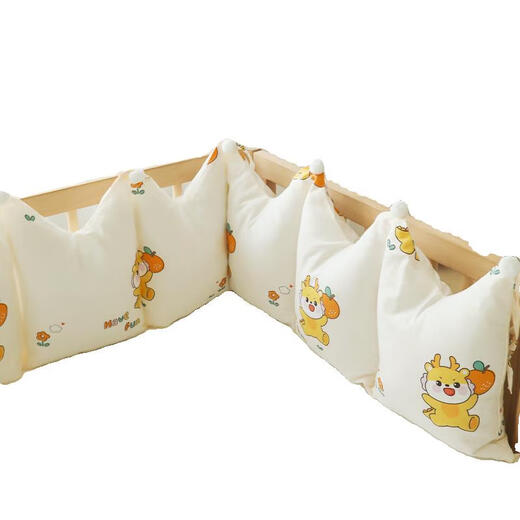 PURIXTAR crib fence soft package spliced bed anti-collision one-piece bed fence cloth pure cotton customizable children's baby bed backrest Moon Dragon 3.5 meters