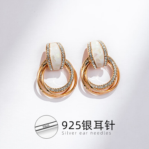 Qlady Autumn and Winter Earrings Feminine High-end Earrings Women's 2023 Niche Light Luxury Circle Earrings Birthday Gift