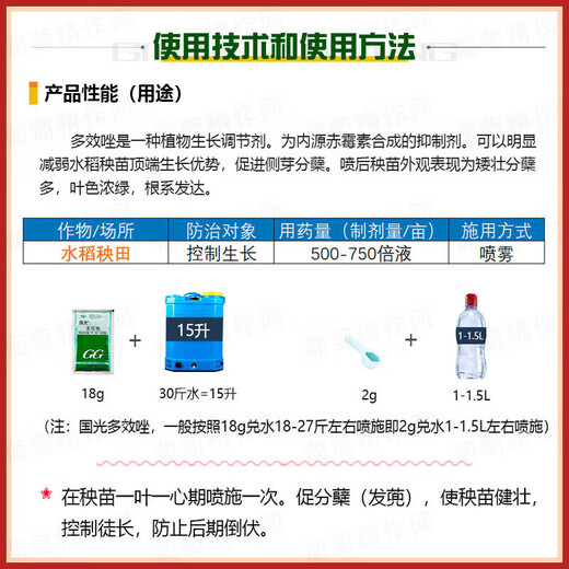Guoguang 15% paclobutrazol succulent prevents leggy growth and promotes root development Chlormequat fruit tree growth regulator 1000g (10 bags in the box)