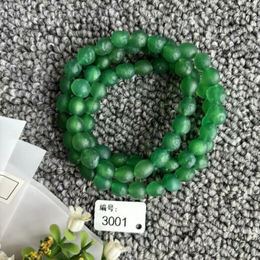 敲敲爱15#绿彩珠手链  天然阿拉善戈壁玛瑙原石彩珠手链精致瑞丽手串 3001 16cm