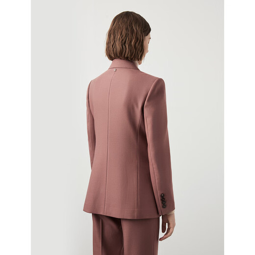 Langzi pure wool retro wilderness Maillard commuter suit top French temperament suit jacket winter new style mahogany brown 3 XL