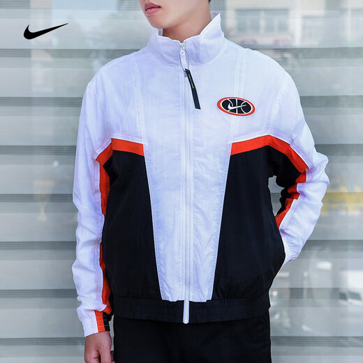 Nike (Nike) Veste masculine Spring and Automne Nouvelle-Fashion Sportswear Veste respirante confortable Top Contord Clothing CK2218-010 AV9756-100 / Blanc et Black Splicing XL