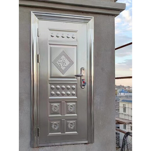 奇立彩门不锈钢门工程不锈钢防盗门不锈钢大门入户阳台单门单门 (普通)内包内左 860x1960mm