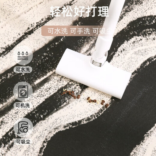 珍诗奴2024新款免洗可擦客厅地毯个性侘寂风卧室茶几毯加厚潮流地垫 温婉-15862 200cm*300cm （适合3人或L型沙发）