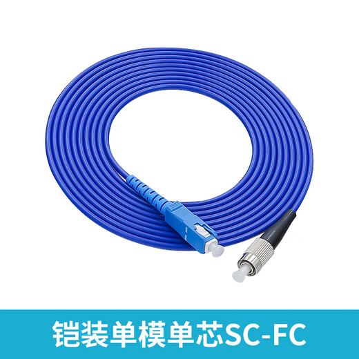 Armored fiber optic patch cord SC to LC-FC-ST rat-proof and tensile-resistant single-mode single-core 10M/30/50m pigtail extension Telecom-grade armored single-mode single-core SC-FC 60m