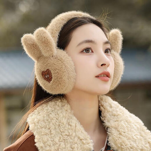 Tasse d'oreille de lapin en peluche pliable pour les femmes en hiver de protection de l'oreille blanche Couverture de protection d'oreille épaissie oreille oreille chaude oreille couverture de kaki poilu