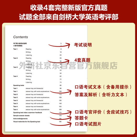 PET Youth Edition New Question Type Official Real Questions 1 Cambridge General Level 5 Examination Cambridge Authorized Includes Answers, Ultra-Detailed Analysis, and Examiner’s Comments (With Code Scan Audio and Speaking Sample Video)