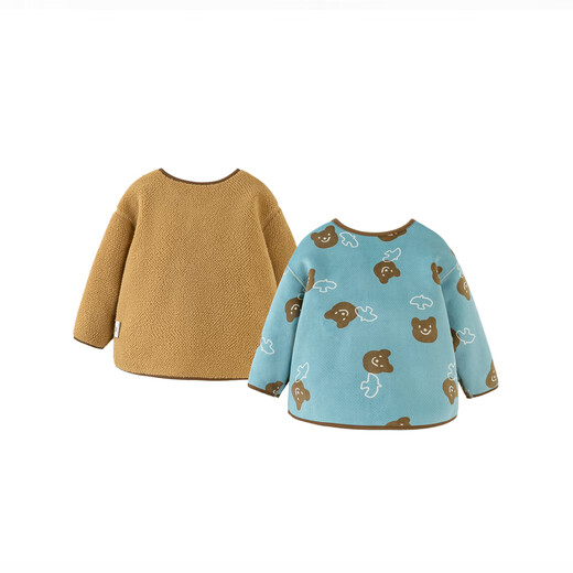 Mini Bala fleece jacket winter new double-sided warm jacket for boys and girls baby warm plush jacket green coffee tone 00345 130