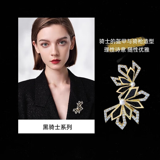 Eternelle French Eternal Black Knight Series Brooch High-end Light Luxury Design European and American Corsage Brooch