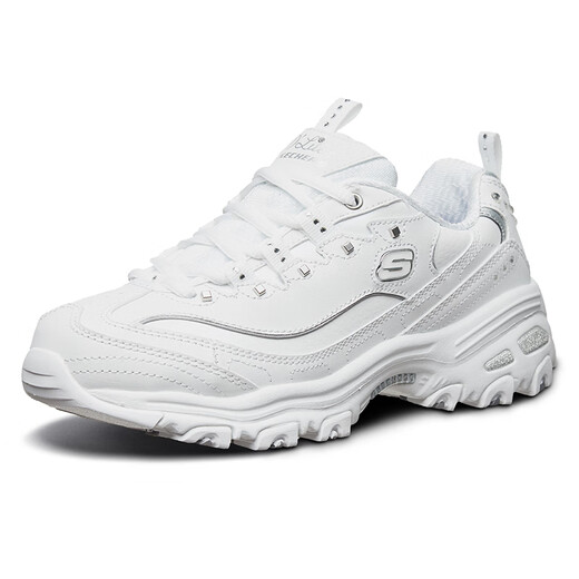 斯凯奇（Skechers）女鞋春季2025新款百搭熊猫鞋时尚潮流运动休闲鞋厚底增高老爹鞋 11979-WSL/白色 35.5