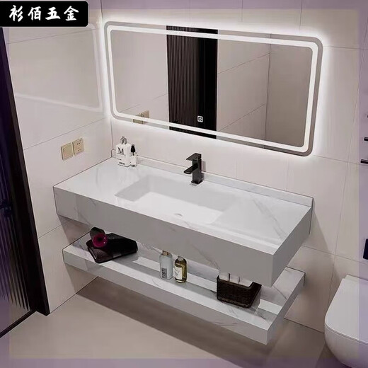 
XMSJ rock slab wash basin ceramic seamless integrated double bathroom cabinet integrated washing basin hotel bathroom washing main picture SPWY60*50 has 7586 pieces sold
