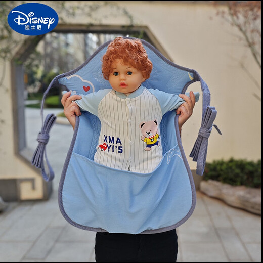 迪士尼（Disney）贵州婴儿背带云南传统老式背被孩子小宝宝前抱后背带兜背扇夏季 灰色小熊(0-2岁 带兜)