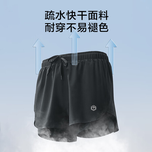Made in Tokyo, swimming trunks for men, anti-embarrassment, boxer, double-layer, anti-exposure, amphibious beach pants, black XL