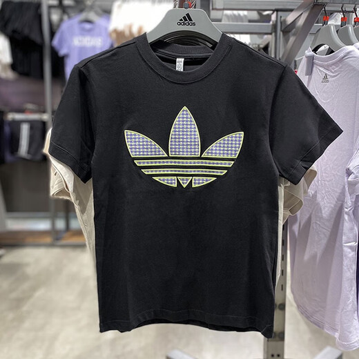 
Adidas Clover Short Sleeve T-shirt Women's 2025 Summer New Sports Running Training Casual Comfortable Round Neck Top Cover HB9435 Black XS