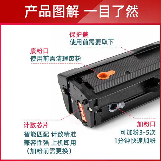 Jiuli0-HP W1106A/1105A/1107A toner cartridges are suitable for 135w/a 137FNW printer toner cartridges 107a easy to add powder with chip [106A European version super large capacity version] 5500 pages