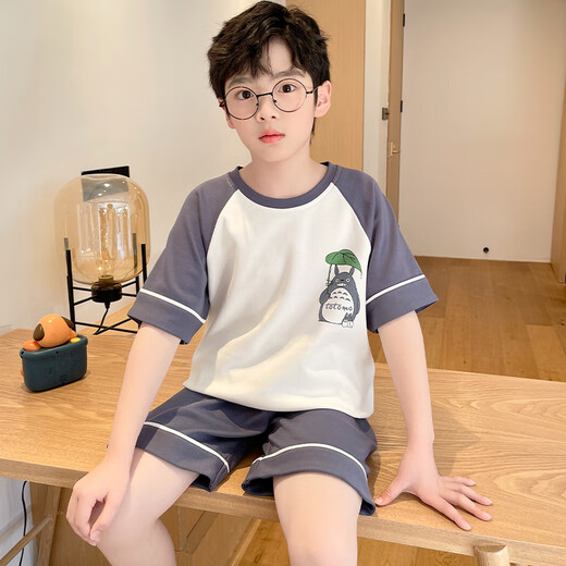New Boy Pyjamas Sommer dünne reine Baumwolle kurzärmelige Anzug Kinder Little Boy Big Children Cartoon Home Kleidung Vollte Baumwolle TN653# Tom Cat M Code 160 (empfohlenes Gewicht 85-100 Jin [Jin gleich 0,5 kg])