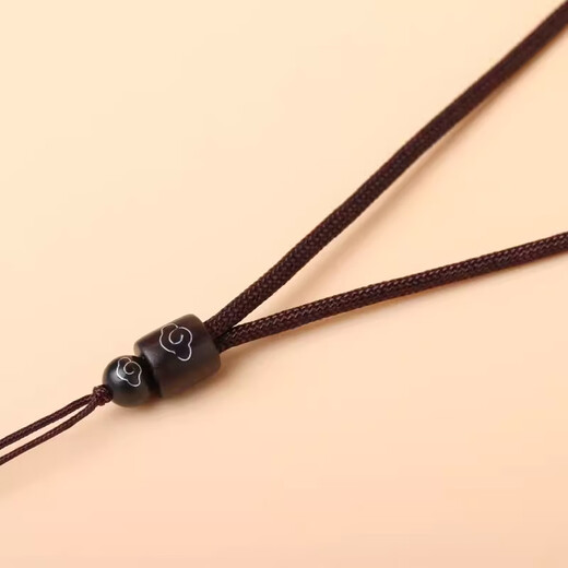 Minamiuri pendant braided rope necklace pendant rope halter neck rope jade pendant lanyard sandalwood auspicious cloud pendant jade pendant lanyard advanced sandalwood silver wire lanyard - brown