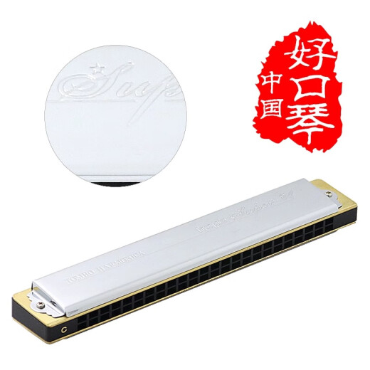 Tongbao Japon Tongbao 6624s Adult Harmonica Performance professionnelle Étudiants Advanced 24 trous Polonicon Harmonica 12-Tuning Set 12-Tuning Set + Bag de piano d'origine