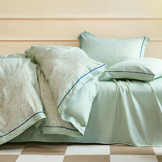 Luolai Home Textiles 100% Cotton High-quality Pure Cotton Wool Set Furniture Furniture Technique Autumn and Winter Warm Care Four-Piece Set [High-end 60 Patches of Furniture] Jingwen Flower Language 1.8/2.0 meters wide bed suitable for quilt cover 220*250cm
